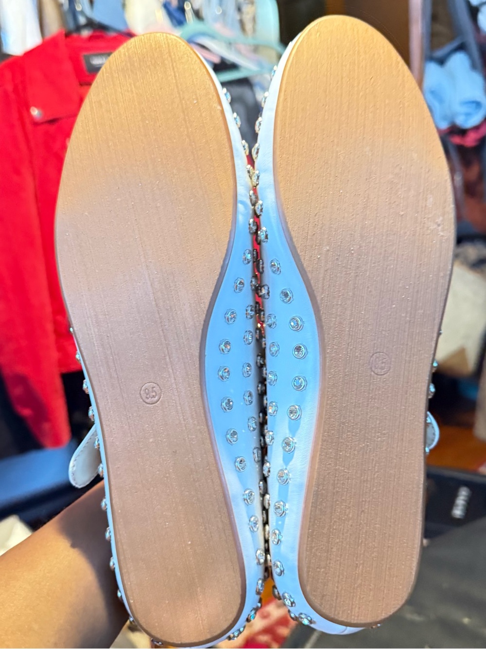 Amazon White Jeweled Mary Jane Flats - Picture 8 of 8